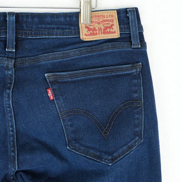 Levis 529 Jeans Womens 16 Dark Wash Denim Curvy Bootcut Stretch Y2K Classic - Picture 5 of 13